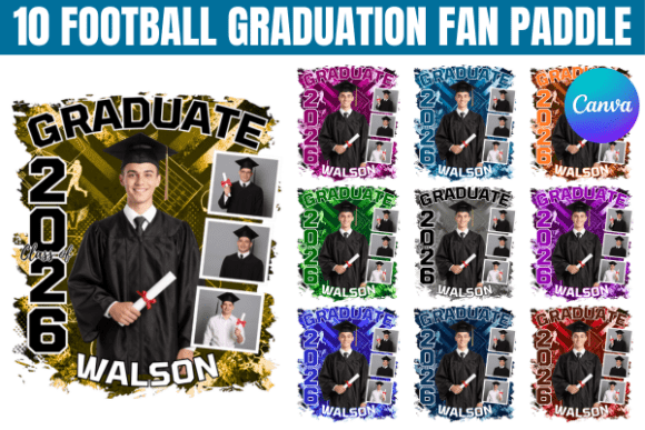 10 Football Graduation Fan Paddle Templates for Senior 2026