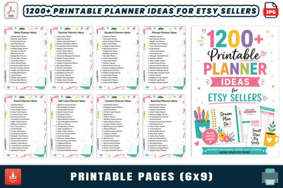 1200 Printable Planner Ideas for Etsy: Your Blueprint for a Thriving Digital Product Shop