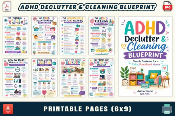 ADHD Declutter Cleaning Blueprint: A Practical Guide for Building Functional Home Systems