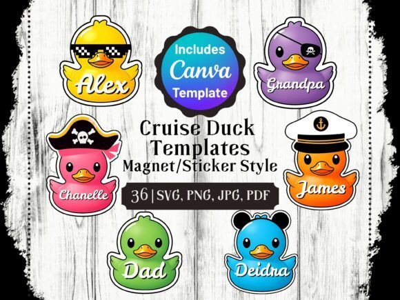 Cruise Duck Stickers PNG SVG: The Ultimate Personalization Kit for Your Next Voyage
