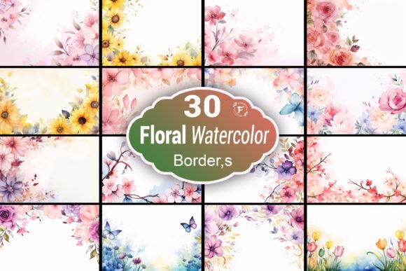 Evaluating the Watercolor Flower Border Background for Professional Design Projects