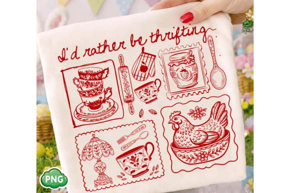 Hand Drawn I'd Rather Be Thrifting PNG: Your Creative Shortcut