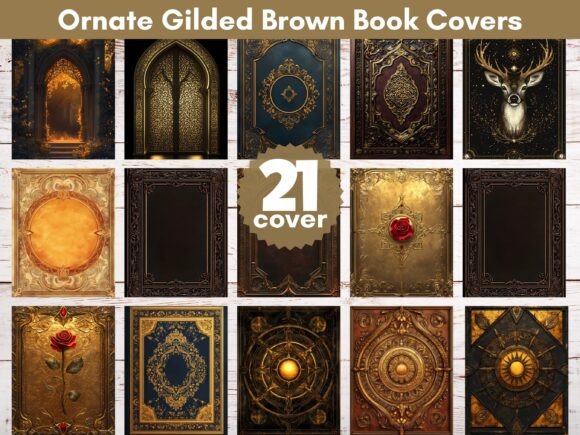 Transform Your Publishing with Ornate Gilded Brown Book Covers
