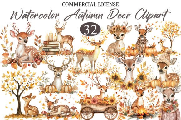 Unleashing Autumnal Charm: A Creative Guide to the Watercolor Deer Clipart Bundle