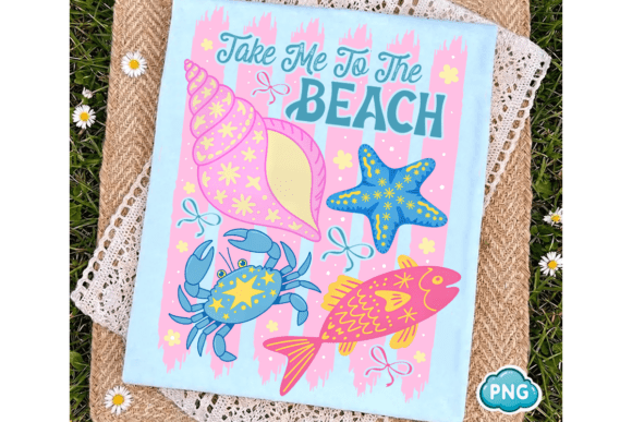 Your Go-To Summer Graphic: The Striped Take Me to the Beach PNG